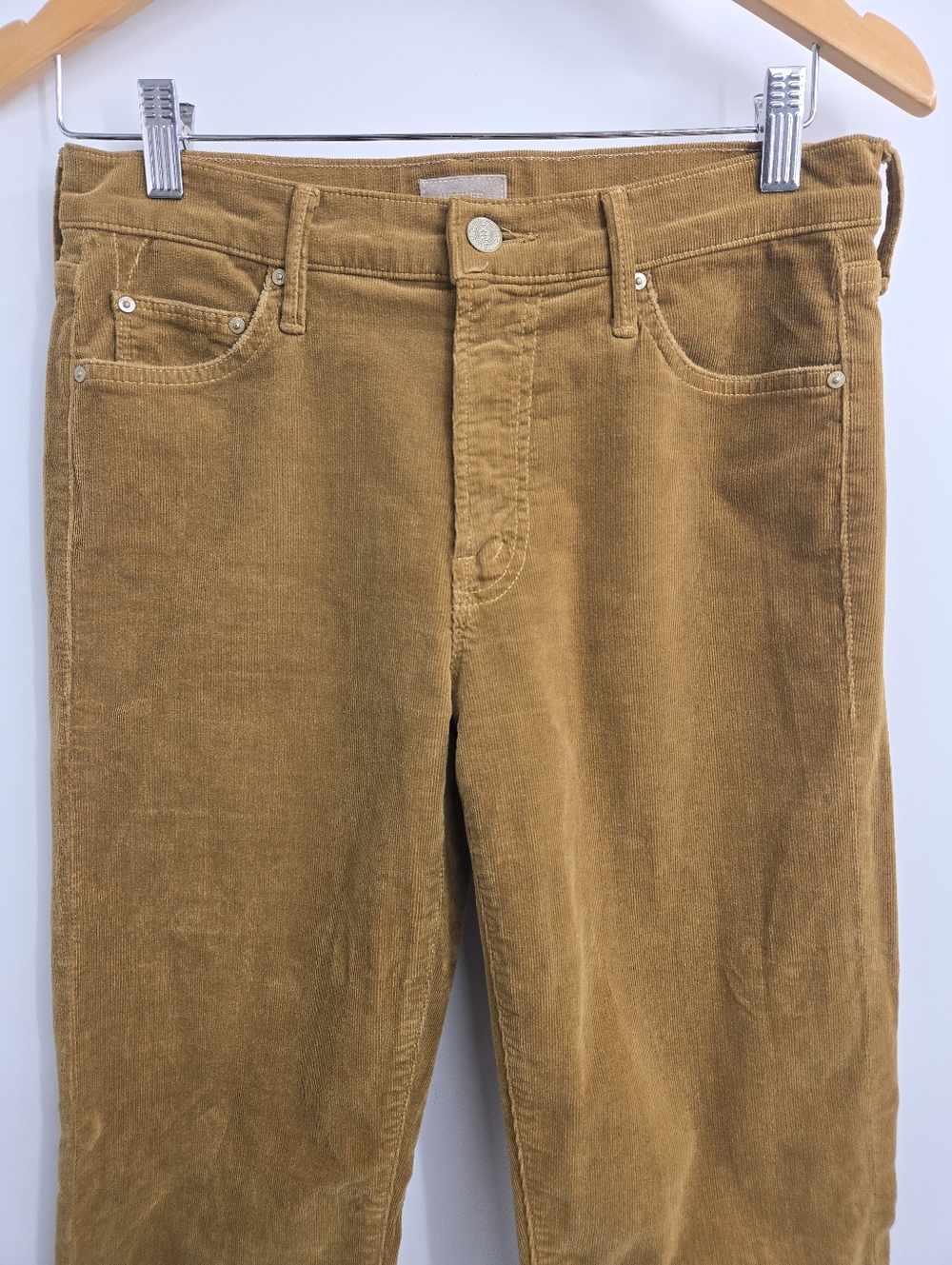MOTHER Outsider Crop Corduroy Pants Hopscotch Brown - Picture 4 of 16